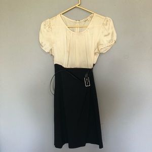 Forever 21 Cream and black dress with belt